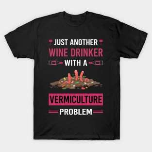 Wine Drinker Vermiculture Worm Farming Farmer Vermicompost Vermicomposting T-Shirt